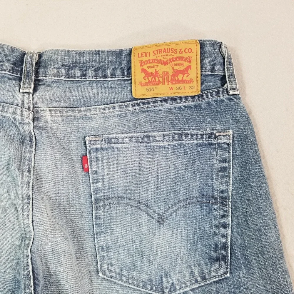 Levi's 514 jeans men's 36x32 regular fit straight blue denim pants